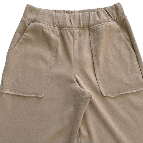 Adore Me Pants Beige Casual Wide Leg Hi Low Hem Lounge Cropped Pants Size XS - Picture 10 of 11